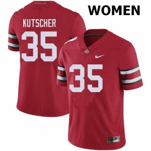 NCAA Ohio State Buckeyes Women's #35 Austin Kutscher Red Nike Football College Jersey EFC5045DC